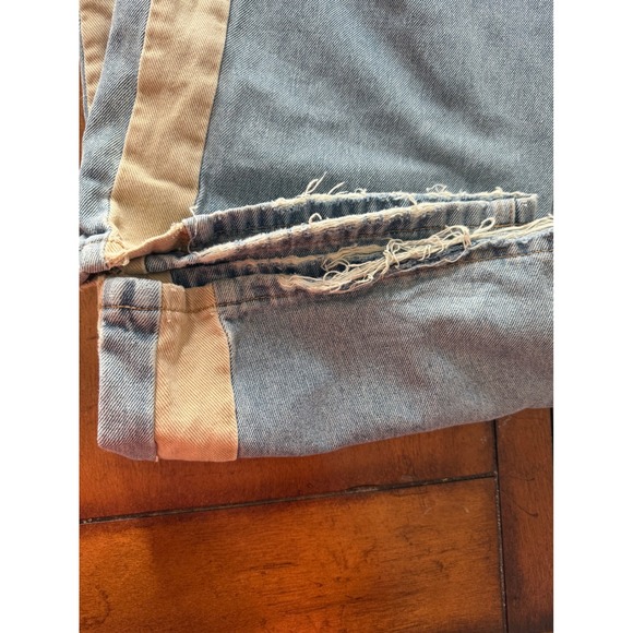 Beautiful Soul Light Wash Wide Leg Jeans Blue Tan Side Stripe Drawstring 32x29 - Picture 8 of 8
